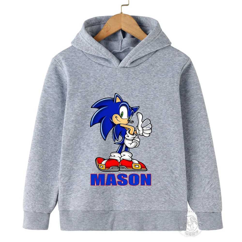 Hoodies Sweatshirts Cartoon Kids Sonic Fall Sonic Hoodie Kids Clothing Girls Sweatshirt Sonic Fashion Casual hoodie Boys long sleeve tops WX6.4
