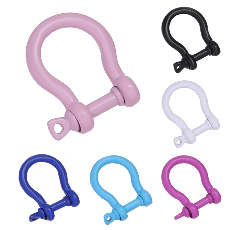 JUYA Enamel Clasps Carabiner Lock Jewelry Horseshoe Shackles Screw Lock Clasp Pendants for DIY Necklace Bracelet Jewelry Making