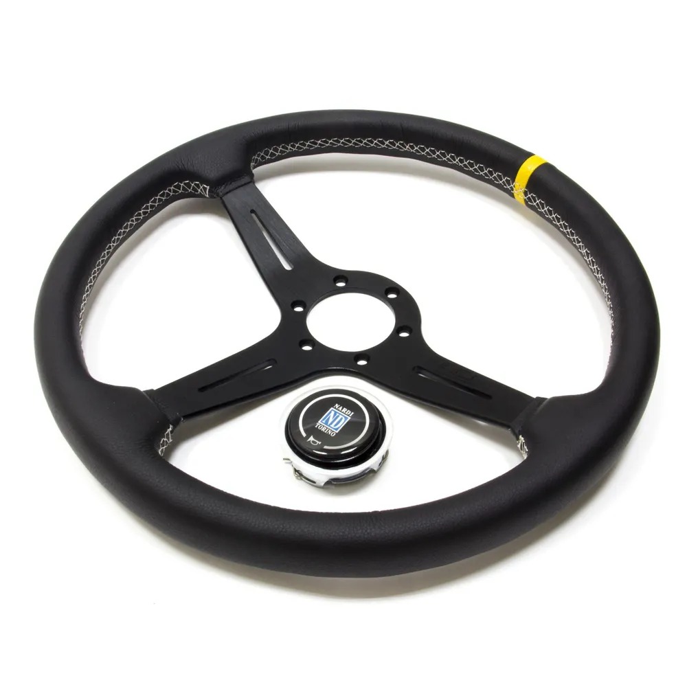 NARDI 370mm/14.5inch Racing Car Real Leather Drifting Steering Wheel Italy ND Sport Steering Wheel Deep Dish Drifting