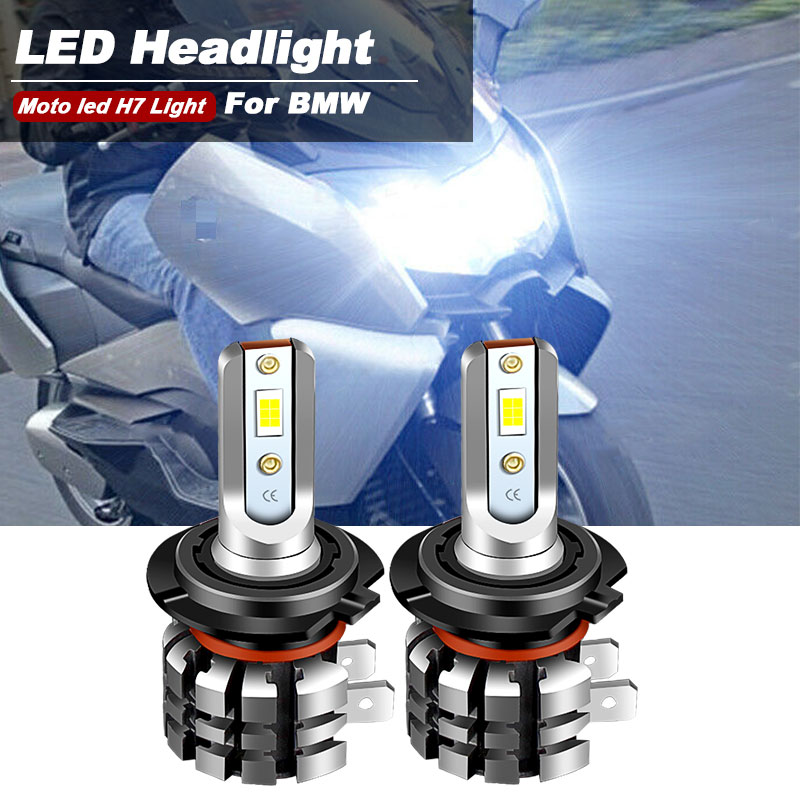 2PC CANbus Motorcycle H7 LED Headlight Bulbs 6000k 9600lm For BMW C600 C650GT F650GS F700GS F800GS/GT/R/S/ST HP4 K1200R K1300S