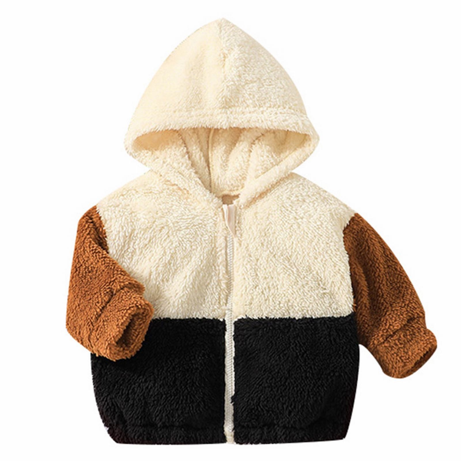 Kids Infant Child Toddler Newborn Baby Boys Girls Fleece Patchwork Long Sleeve Hooded Jacket Thick Coat Teenage Boy Hoodies