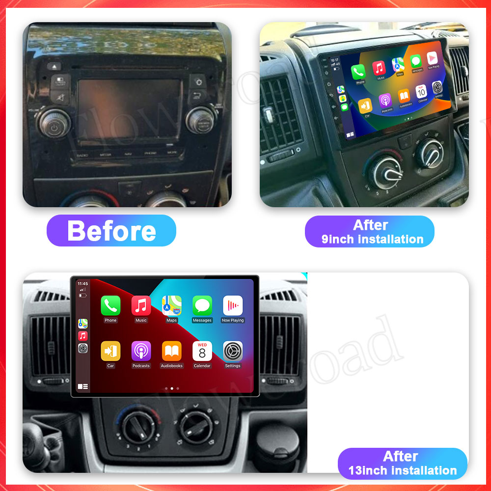 13" Big Screen Android For Fiat Ducato 3 For Peugeot Boxer 2 For Citroen Jumper Auto Car Radio Multimeida Carplay Naiv GPS BT5.0