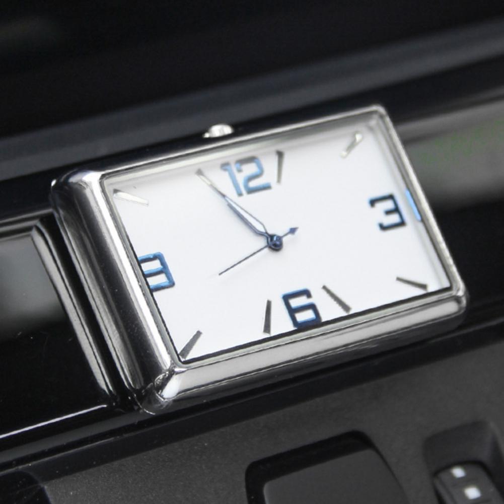 Lightweight Creative Interior Luminous Quartz Analog Watch Compact Car Clock Rectangular for Automobile