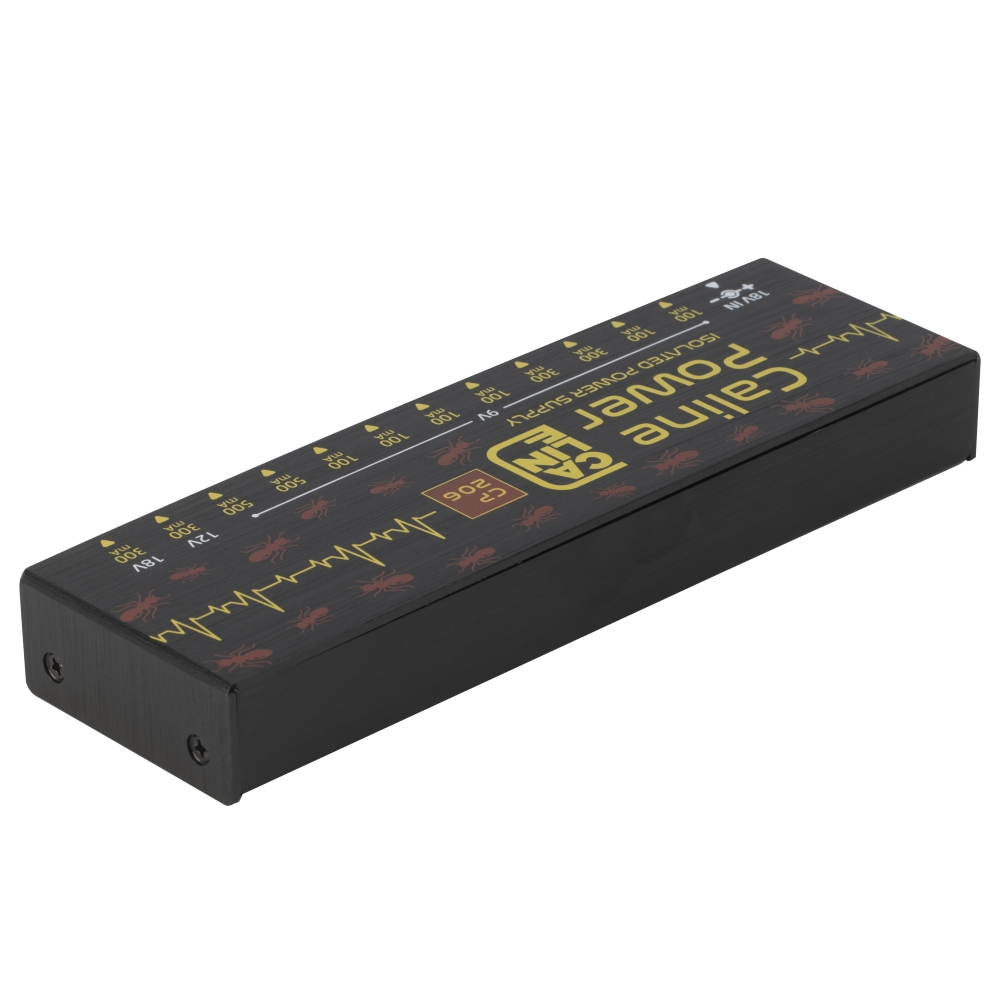 Caline CP-206 Truly Isolated Pedal Power Supply 12 Outputs For 9V 12V 18V Guitar Effects with Adapter & 14 Cables Accessories