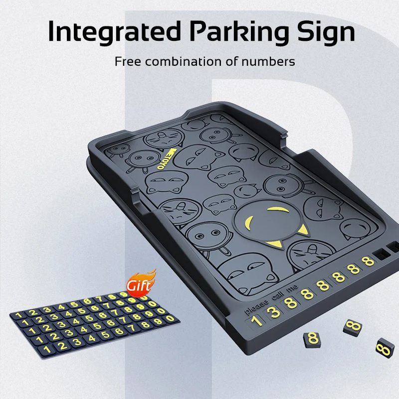 3 in 1 Anti-slip Car Phone Holder Parking Lot Dashboard Silicone Mat GPS Bracket Cellphone Smartphone Number Stand Accessories