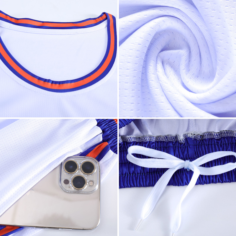 Youth Boys High School College Basketball Jersey Mens White And Blue Color Basketball Uniform With Numbers Name And Logo 240