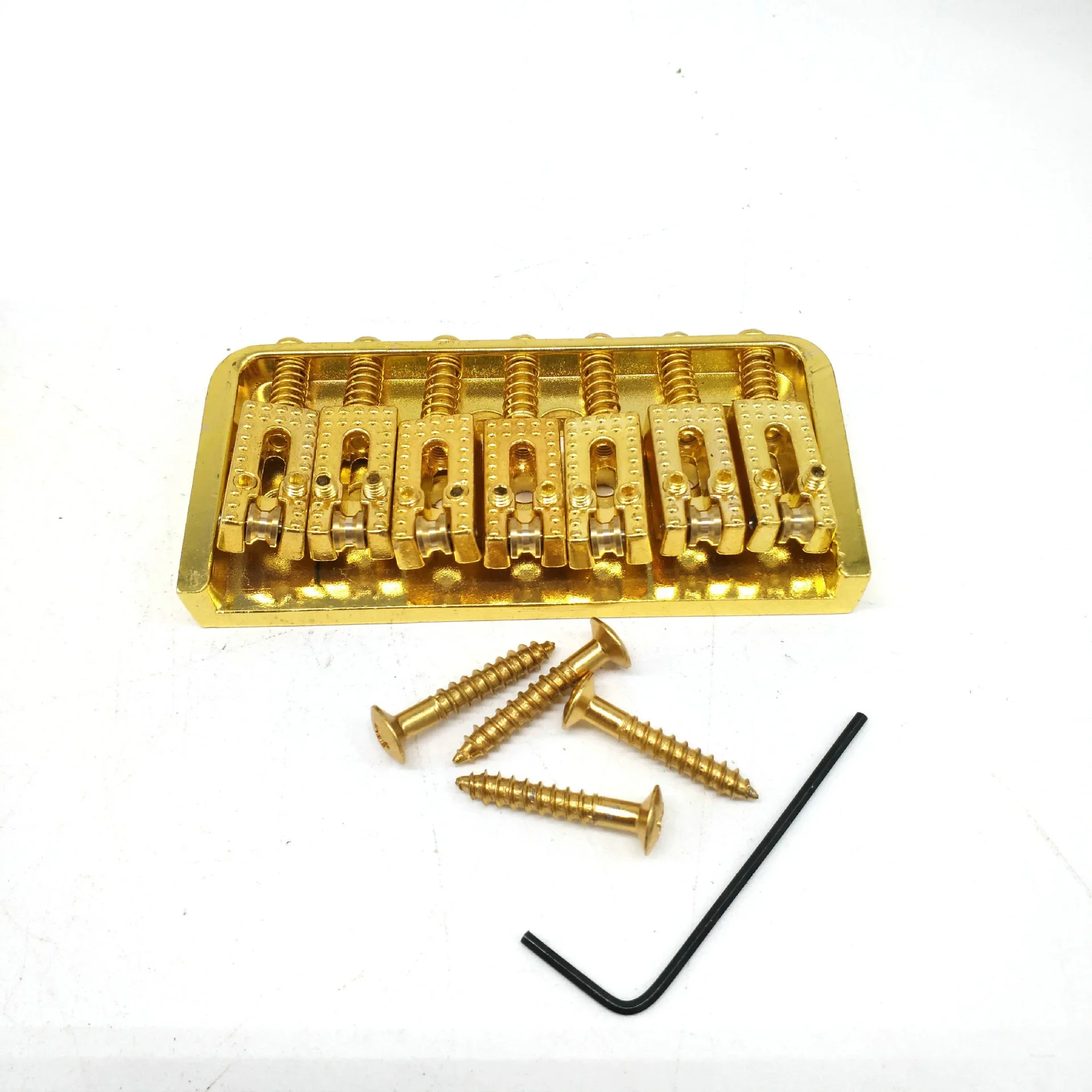 A Set Chrome Black Gold 7 Strings Electric Guitar Bridge Roller Saddle Accessories Parts