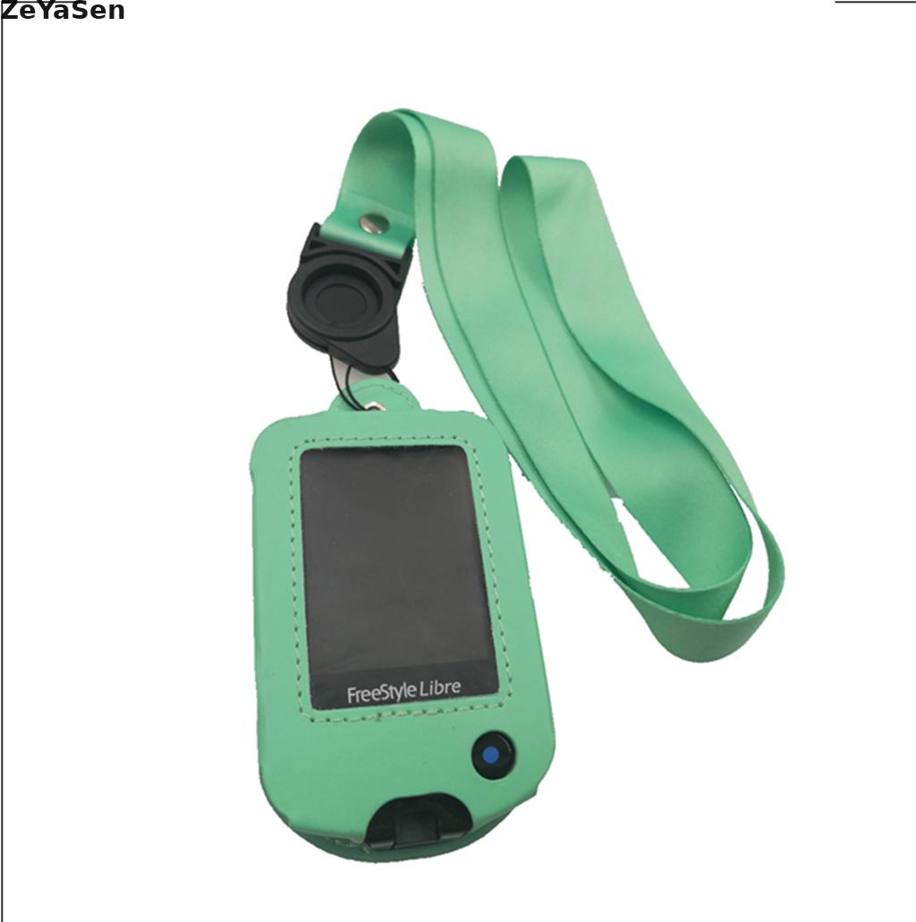ABBOTT LIBRE FREESTYLE Reader Cover protettiva in pelle Halter Neck Blood glucometro Tester custodia in pelle custodia Anti-caduta