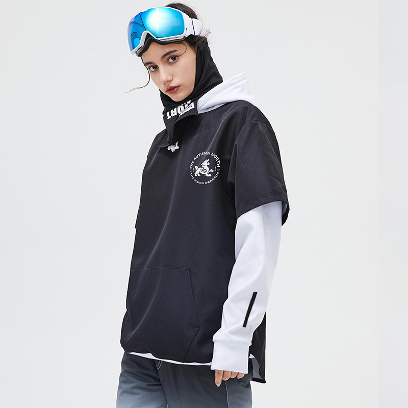 New Ski Suits Inside Men's Women's Snowboard Jackets Winter Clothing Ski Tops Reflective Fake Two Pieces Waterproof Ski Hoodie