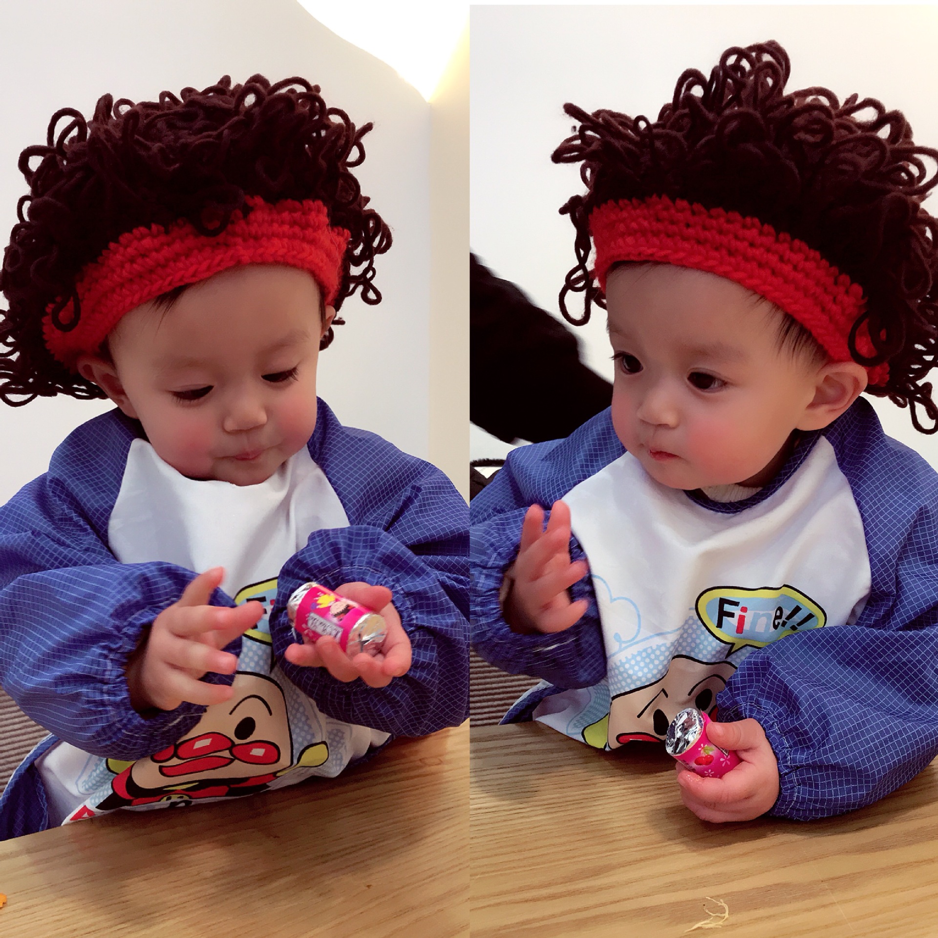 Kids Wig Hats Halloween Costume Cosplay Winter Knitted Baby Hat Handmade Party Little Personality Strange Hat Cap for Child Boy