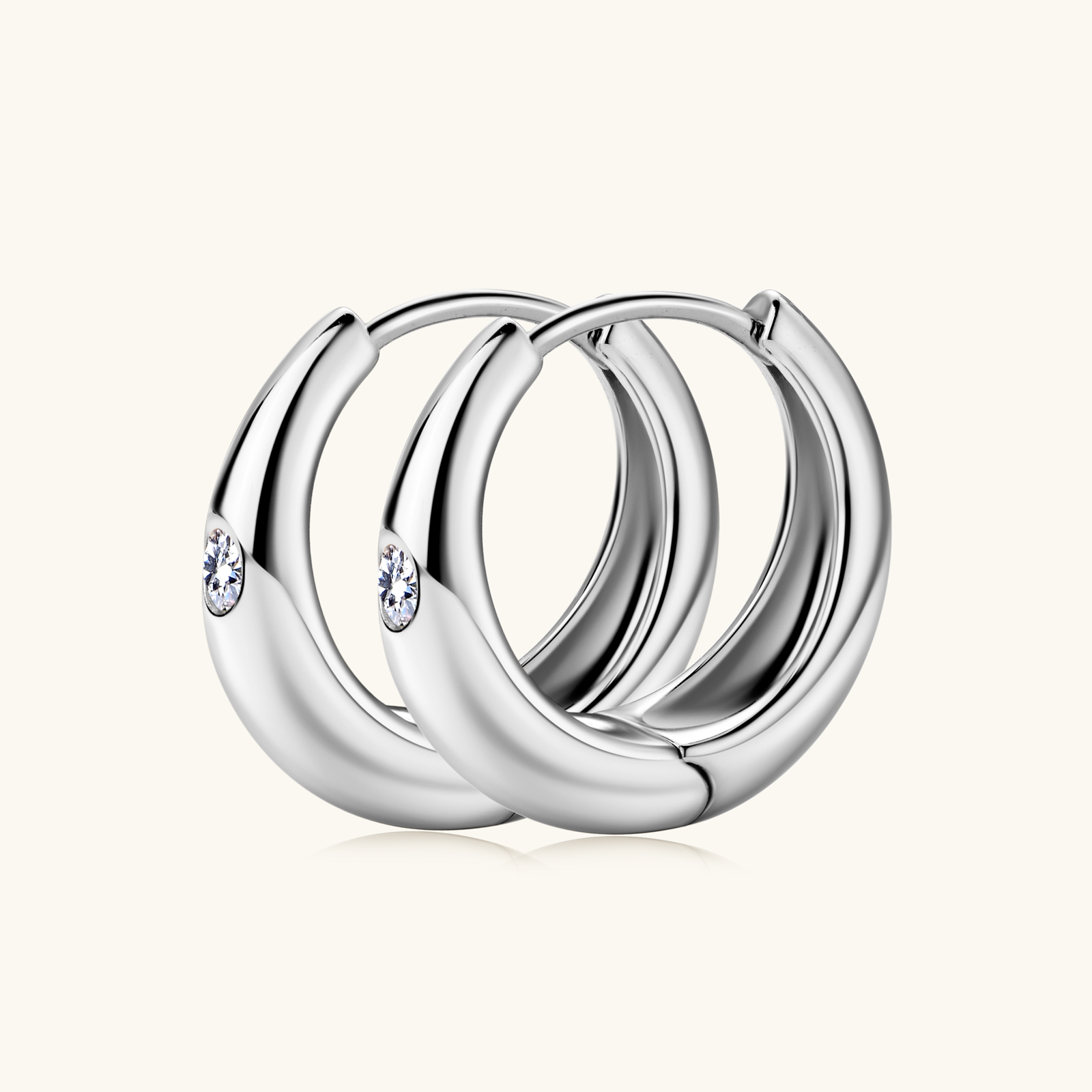 Sweetrain 2.5mm Moissanite Hoop Earrings For Women 925 Sterling Silver Plated Gold Huggie Hoops Earring 2023 Trend Fine Jewelry