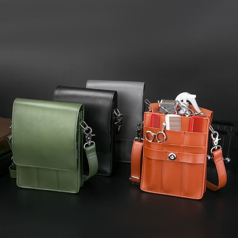 1PC PU Leather Hair Scissor Bag Clips Bag Hairdressing Barber Scissor Holster Pouch Holder Case With Waist Belt