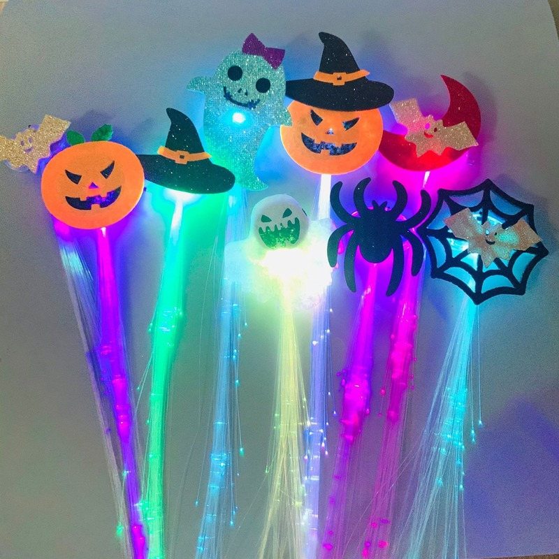 Women Girl LED Hairpiece Clip Luminous Wig Barrettes Flash Fiber Optic Braid Light pin Party Wedding Christmas navidad