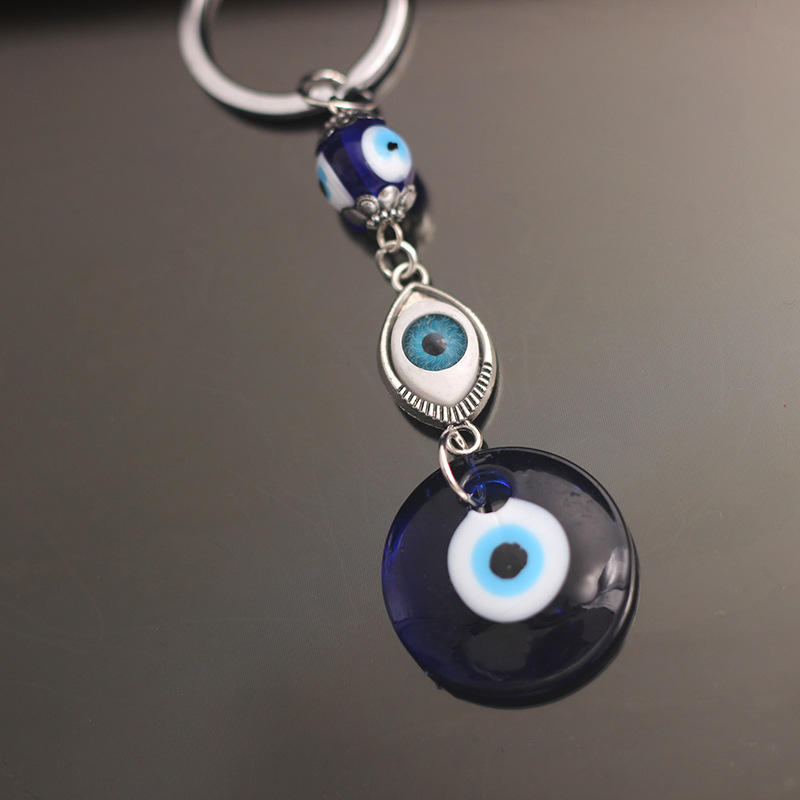 Lucky Eye Keychain Car Keyring Blue Turkish Evil Eye Key Chain for Women Men Jewelry Pendant Bag Accessories Decor Gift