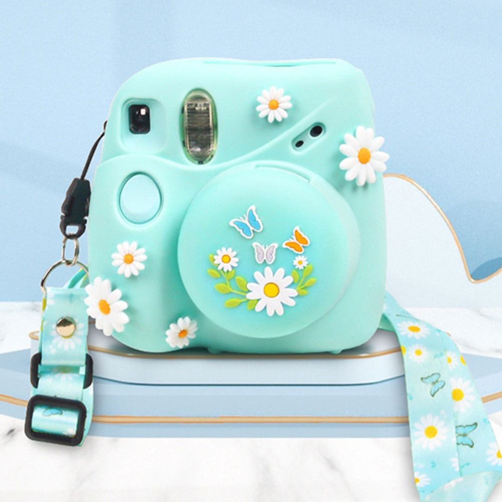 Instant Camera Lens Cap Colorful Silicone Soft Daisy Case Protective Cover for Fujifilm Instax Mini7+/11 Photography Accesoriesb