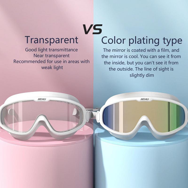 Adult Swimming Goggles Adjustable Anti-fog UV Waterproof Pool Glasses Unisex Large Frame Silicone Swimm Eyewear Swim Goggles