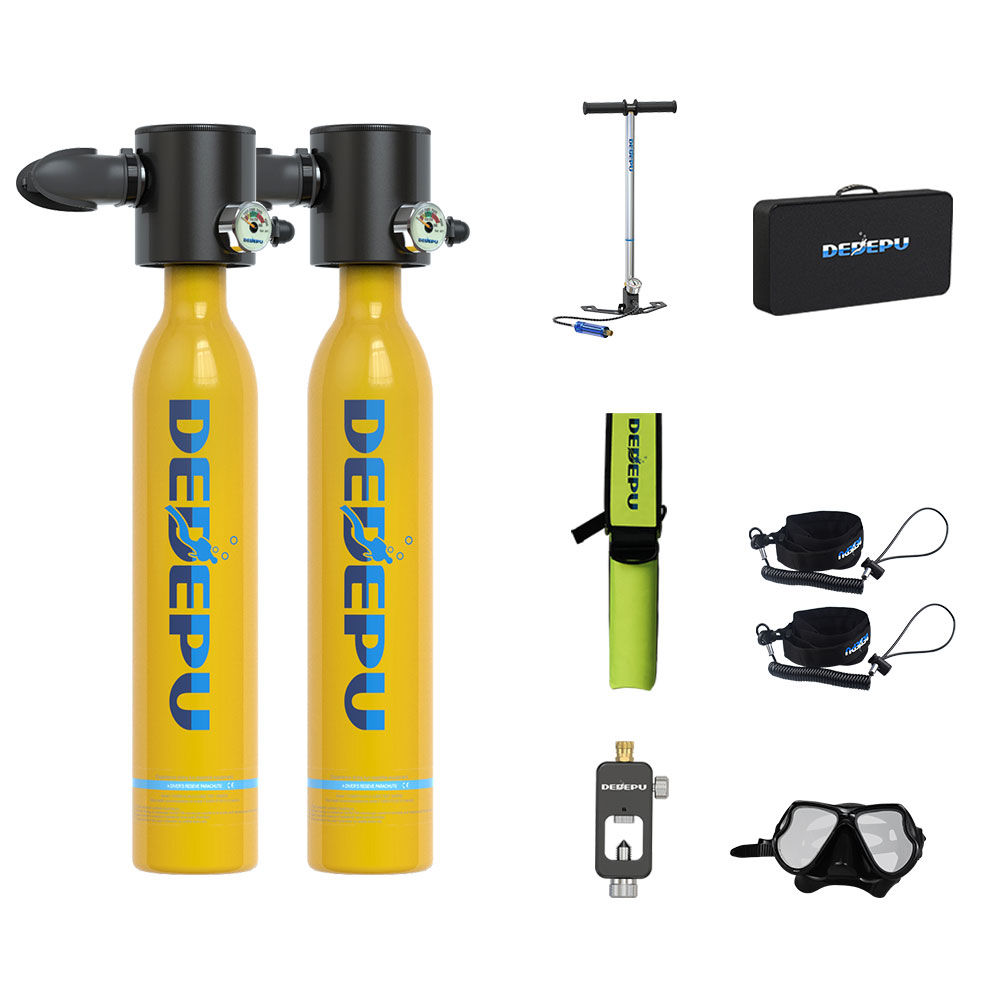 DEDEPU Scuba Diving Tank Mini Diving Cylinder Equipment Snorkeling Dive Bottle Oxygen With Hand Pump Dive Goggles Snorkeling