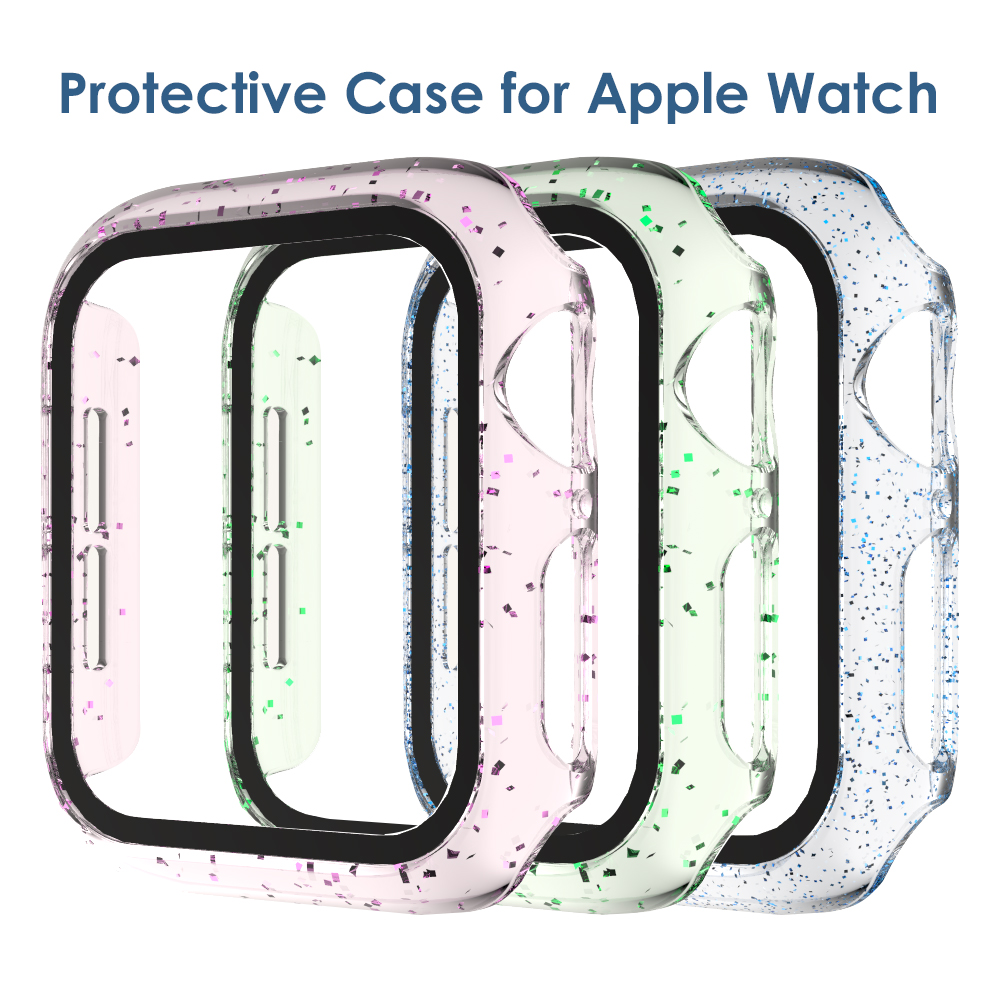 Case for Apple Watch Screen Protector 44mm 42mm 40mm 38mm iWatch Bling Frame with Ultra Thin HD Tempered Glass Cover Luxury