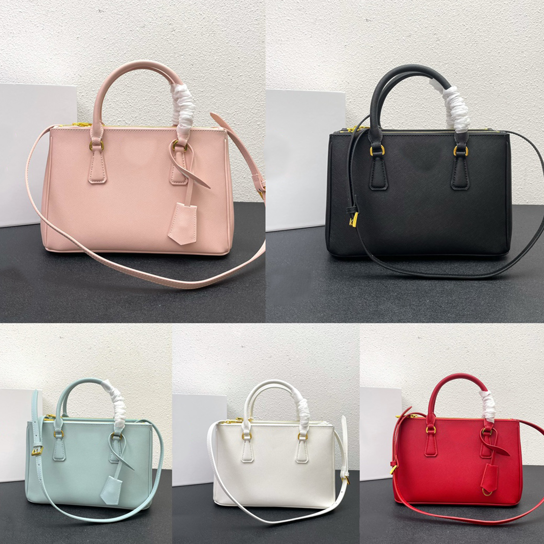 High Quality Galleria Saffiano Leather Designer Removable Strap Key Ring Shoulder Golden Hardware Crossbody Bag Classic Women Casual Handbag 250607