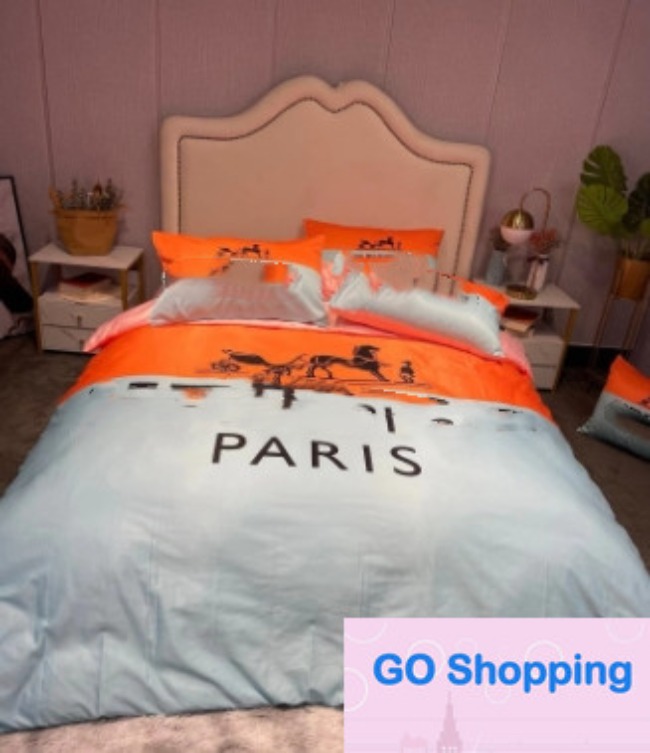 Trade Fashion Bedding Ice Silk Four-Piece Set Internet Celebrity Brand Spring and Summer hine Washable