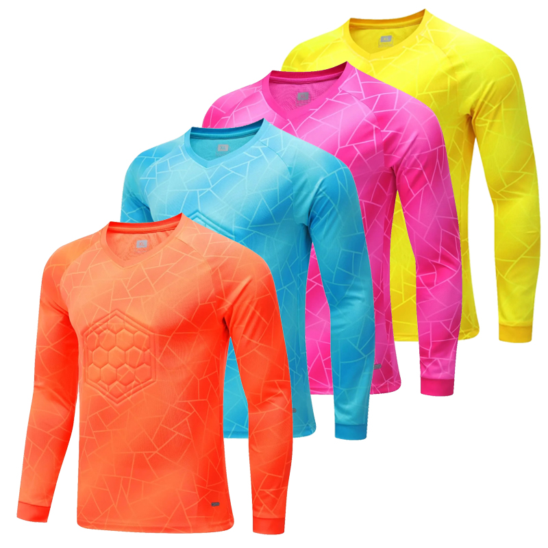 Men Soccer Goalkeeper Jersey Custom Children's Football Goalkeeper Uniform Soccer Training Outdoor Long Sleeves Shirts For Boys
