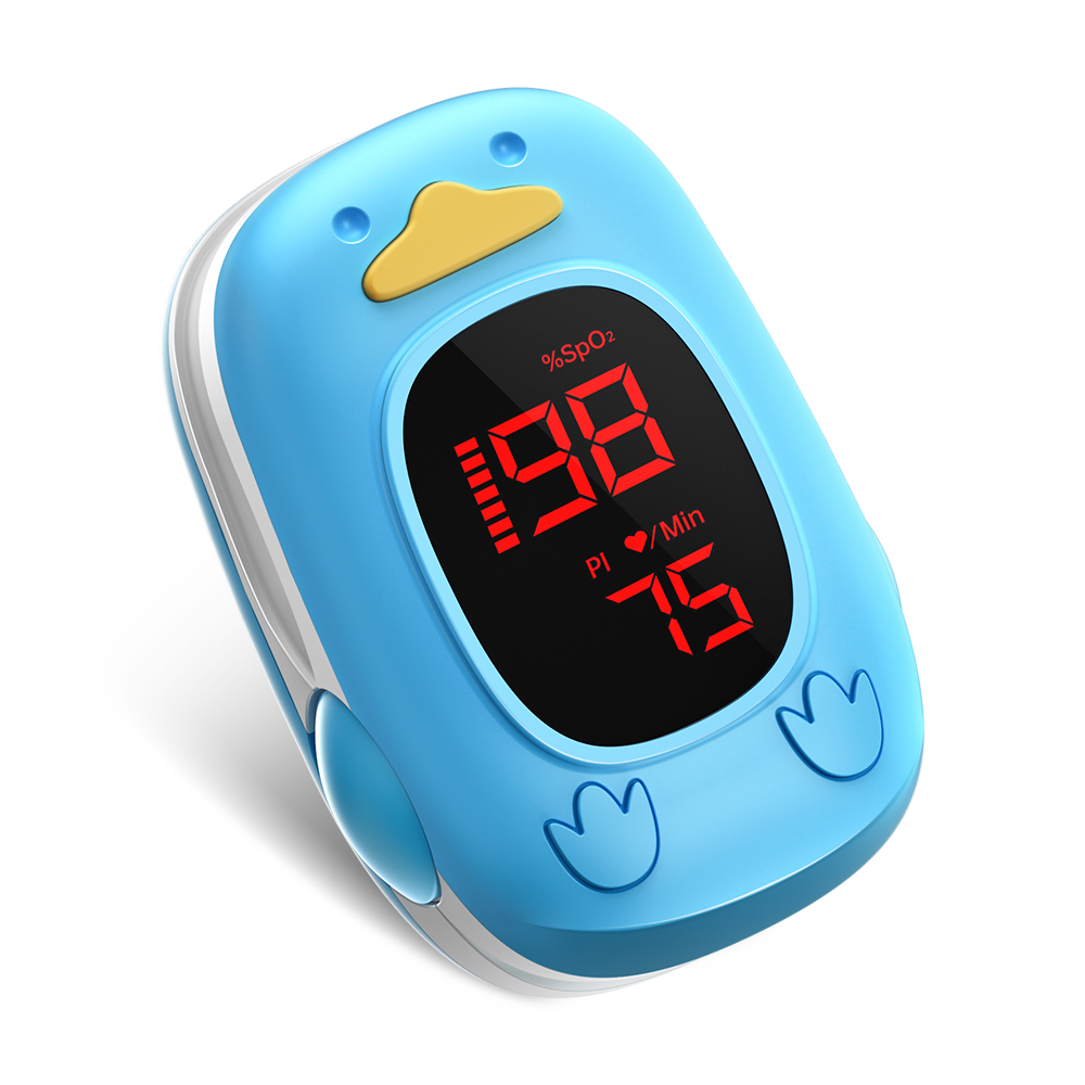 HealthTree Kid Finger Pulse Oximeter Pediatric Oximetro De Dedo SpO2 Pulsioximetro for Baby Child Children LED