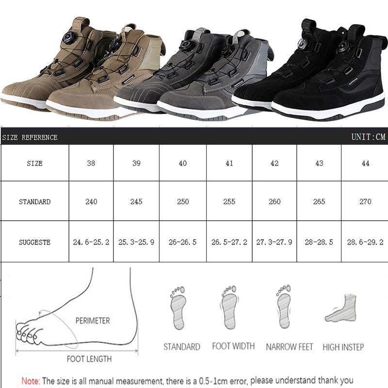 ALIEN SNAIL Knob Adjustment Motorcycle Shoes Suede Casual Cycling Locomotive Boots Outdoor Windproof Waterproof Motocross Boots
