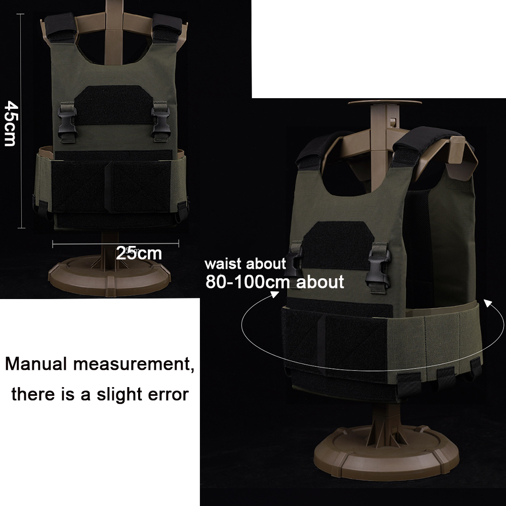 Tactical Vest Lightweight Plate Carrier Vest Set Elastic Cummerbund QASM Buckle Adjustable Shoulder Straps Hunting Vest