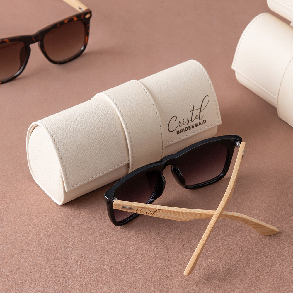 Personalized Beach Sunglasses with Box Custom Wedding Party Bachelorette Party Gift Cool Wooden Handle Sunglasses for Bridesmaid