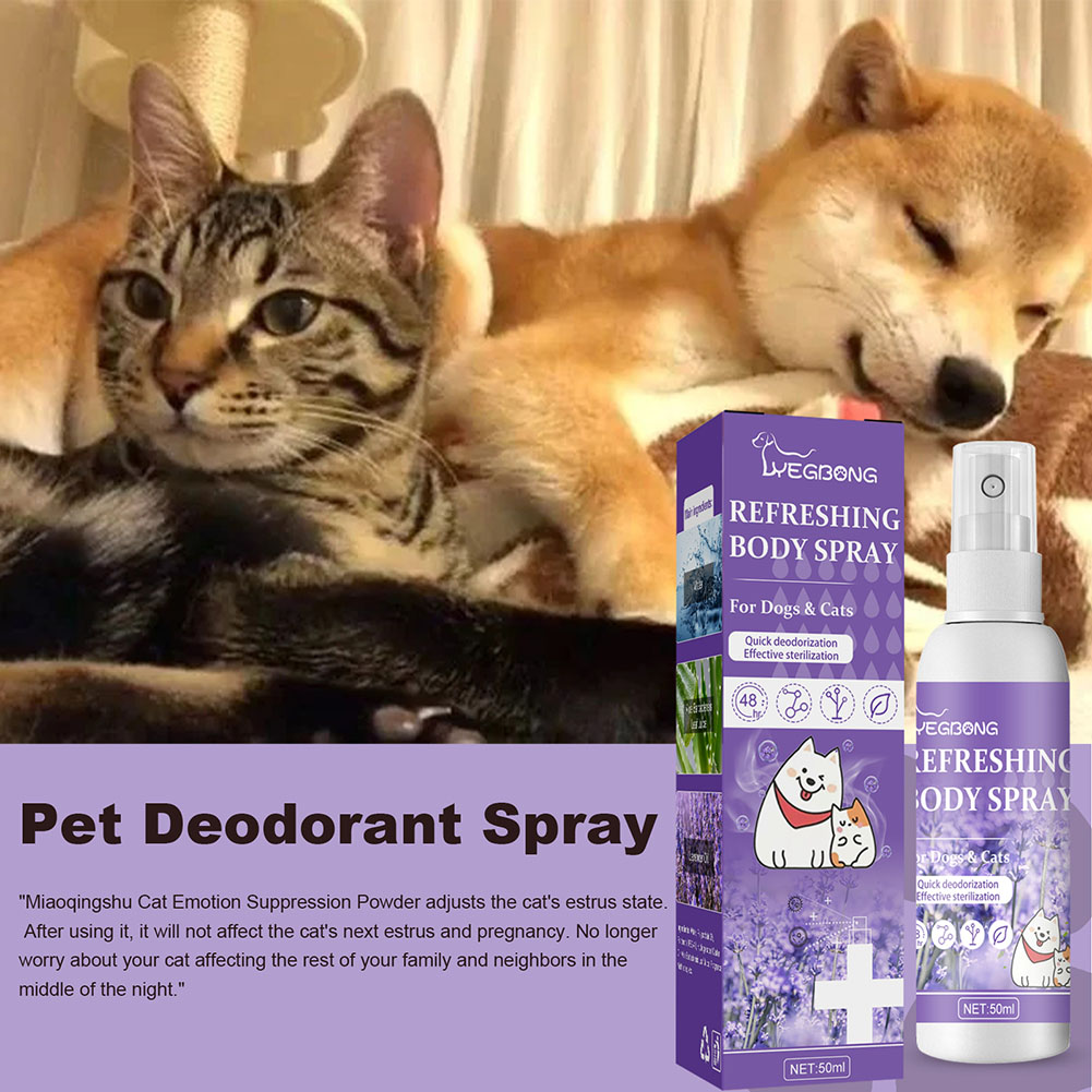 Lavender Oil Dog Deodorizer Spray Pet Deodorant Spray Remove Odor 50ml Feces Cleaning Deodorant Pet Supplies for Dogs Cats