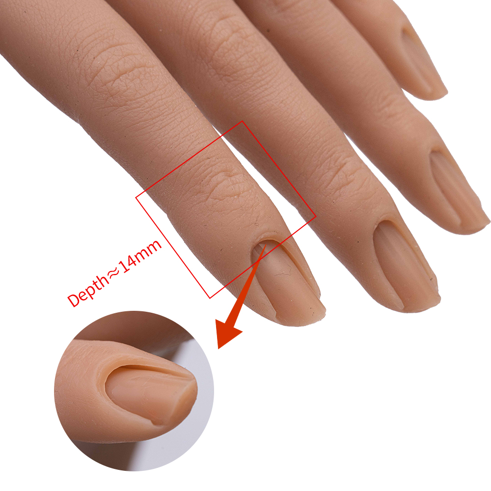 Female Lifesize Realistic Practice Nail Training Practice Hand Model Fake Hand Nail Silicone Practice Hand with Bracket Stand