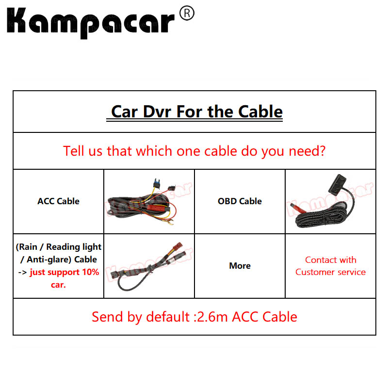 EC02 Car Dvr Camera Plug And Play OBD2 Cable For Car Video Recorder Dash Cam Camera Cars OBD II Connector Easy 8 Pins OBD Cable
