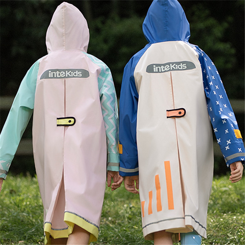 95-175cm Rain Coat For Children Hiking Raincoat Poncho Tour Boys Girls Raingear Student School Backpack Jacket