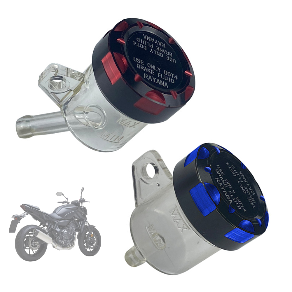 Motorcycle Brake Master Cylinder Brake Fluid Reservoir Transparent Brake Oil Tank Motorcycle Upper Pump Oil Cup with CNC Cap