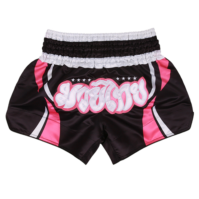 Kickboxing Fight Shorts 2023 New Muay Thai Shorts Satin Ployester Embroidery Boxing Shorts Womens Mens Kids MMA Training Uniform