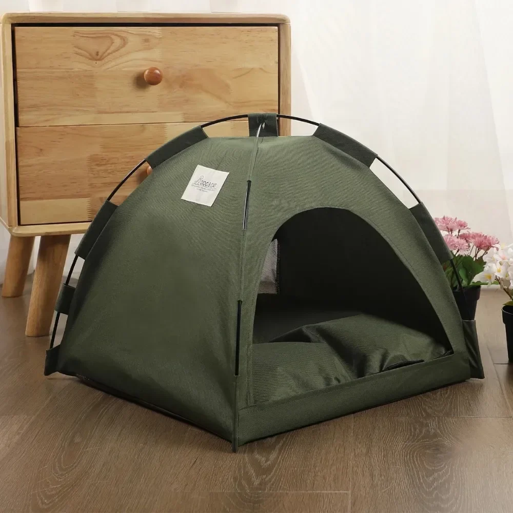 Summer Pet Tent Cave Bed Removable Cat Hut Small Kennel Washable Semi-Enclosed Dog House And Cat Nest Foldable Outdoor Cattery