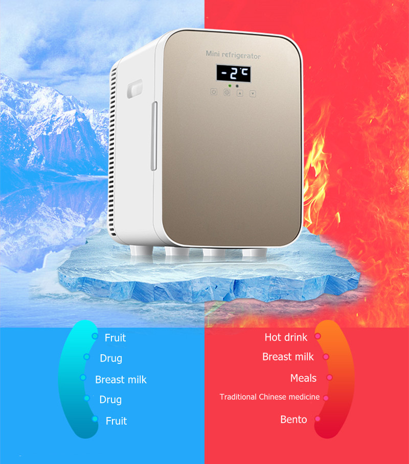 Car Fridge Beverage Cooler Portable Mini Fridge Freezer Drink Makeup Skin Care for Autos/home Refrigerator Car Small Fridges