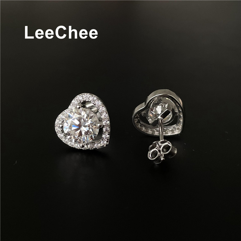 Moissanite Sted Earring 1CT 6.5MM VVS Lab Diamond Fine Jewelry for Women Wedding Party Anniversary Gift Real 925 Sterling Silver
