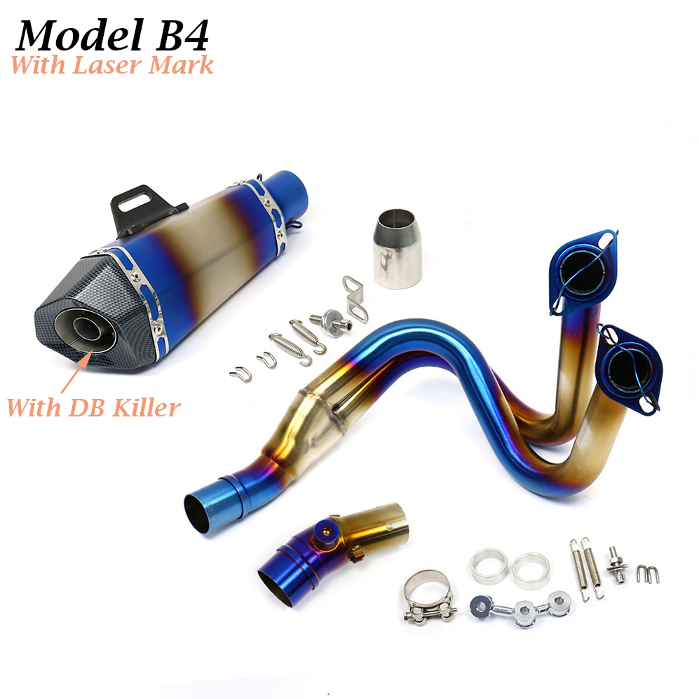 For Kawasaki ER6N ER6F Versys 650 Z650 Ninja 650 Motorcycle Exhaust Escape Moto Full Systems Muffler DB Killer Front Link Pipe