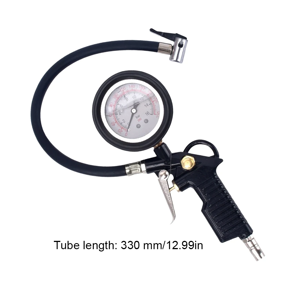 220PSI Digital Tire Pressure Gauge Aluminum Tire Pressure Inflator Gauge Car Tire Inflator Gun Repair Tool for Car Bicycle