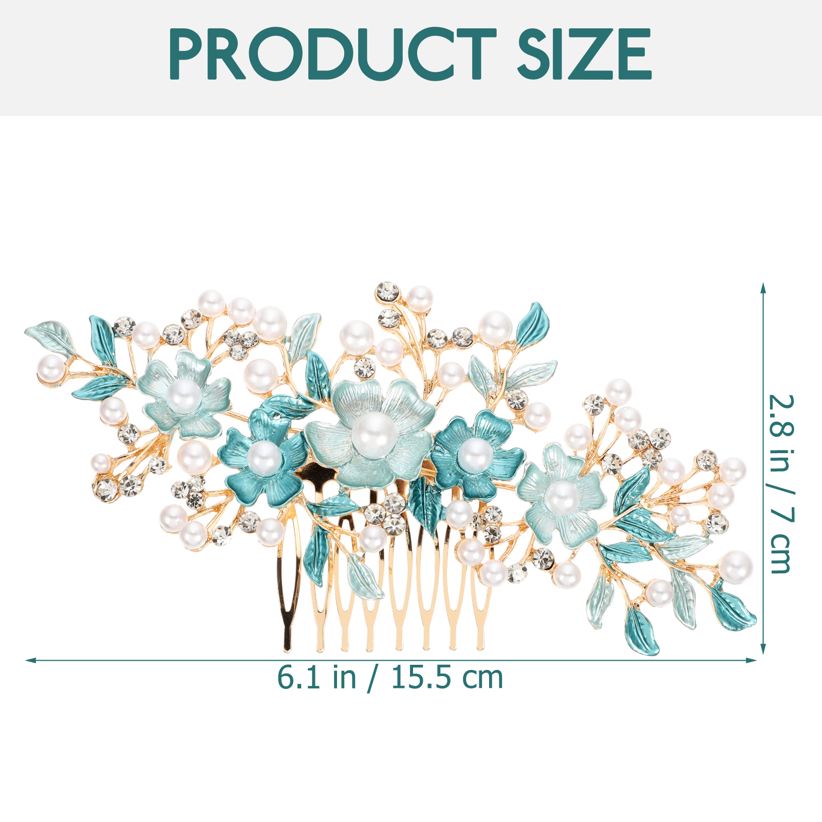 Hair Plug Tiara Headdresses for Women Rhinestone Comb Headgear Flower Bridal Headpiece Bride Hairpin