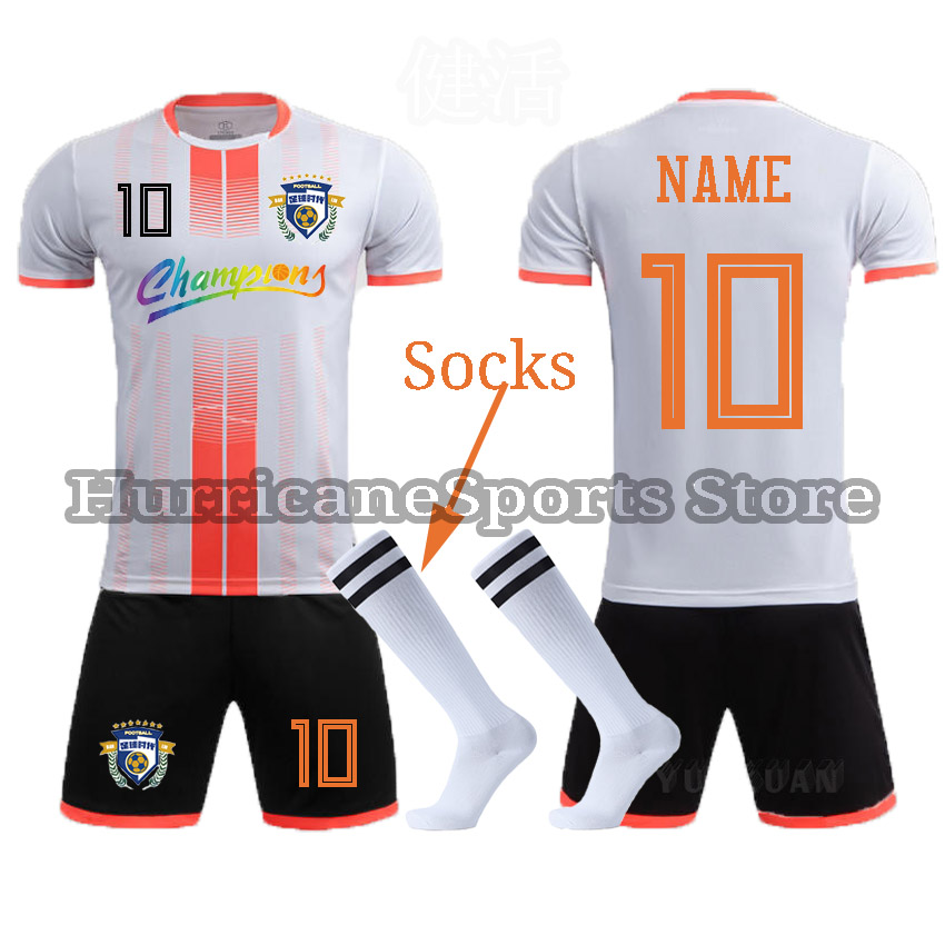 Free Socks Adult Kids Football Jerseys Sets Men Boys Soccer Kit Survetements Football Uniforms Women Soccer Training Tracksuit