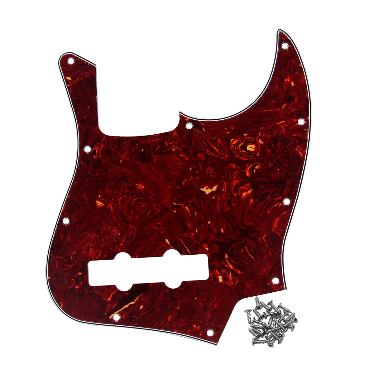 FLEOR 1PC Electric Bass Pickguard JB Pick Guard Scratch Plate with Pickguard Screws for 4 Strings Bass Parts,17 Colors Choose