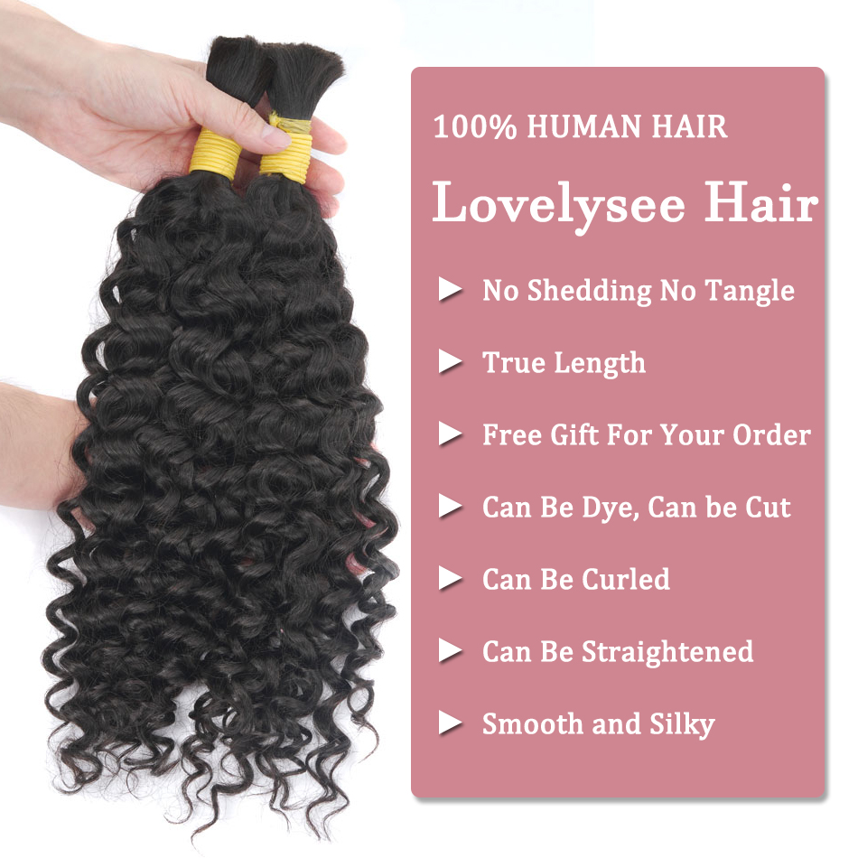 50 Grams Water Wave Bulk Human Hair for Braiding No Weft European 100% Remy Hair Natural Color Full Ends Extensions for Women