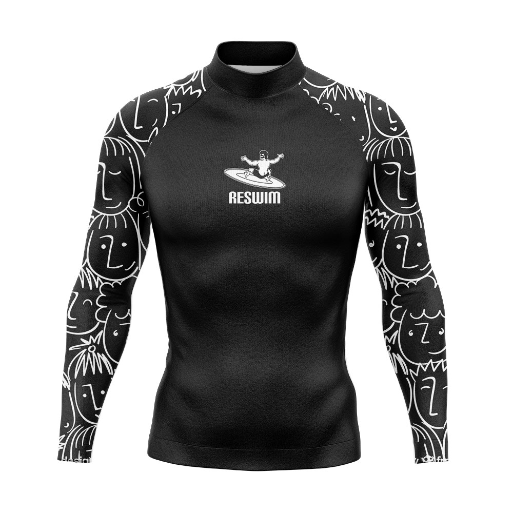 2023 Men's Rashguard Long Sleeve T-Shirts Surfing Shirts Quick Dry SkinSuit Diving Swimming Tight UPF 50+ Rash Guard Gym Clothes
