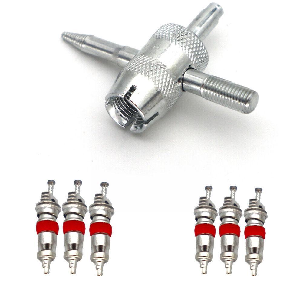 4-in-1 Tire Valve Stem Removal Tool Valve Stem Puller Tire Repair Tool Valve Core Removal Tool Tire Cleaning Tool For Car B Z8J3