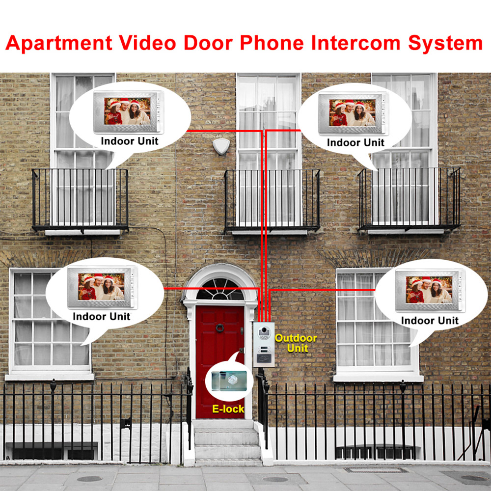 7" Video Doorbell Intercoms For Apartment Door Bell RFID Card Intercom With Camera Monitor System Doorphone Intercom With Camera