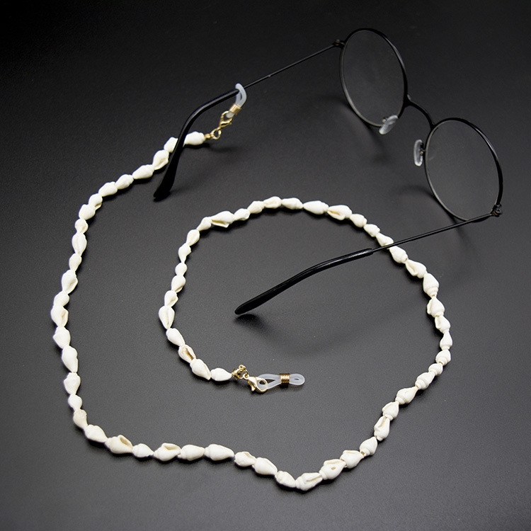 White Small Conch Shell Reading Glasses Chain Sunglasses Eyewears Cord Holder Neck Strap Rope Necklace Eyeglass String Lanyard