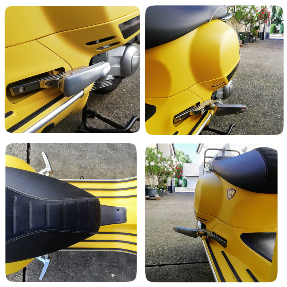 Motorcycle Accessories Passenger Foot Peg Extensions Extended Footpegs For Vespa GT GTS GTV 60 125 150 200 250 300 300ie