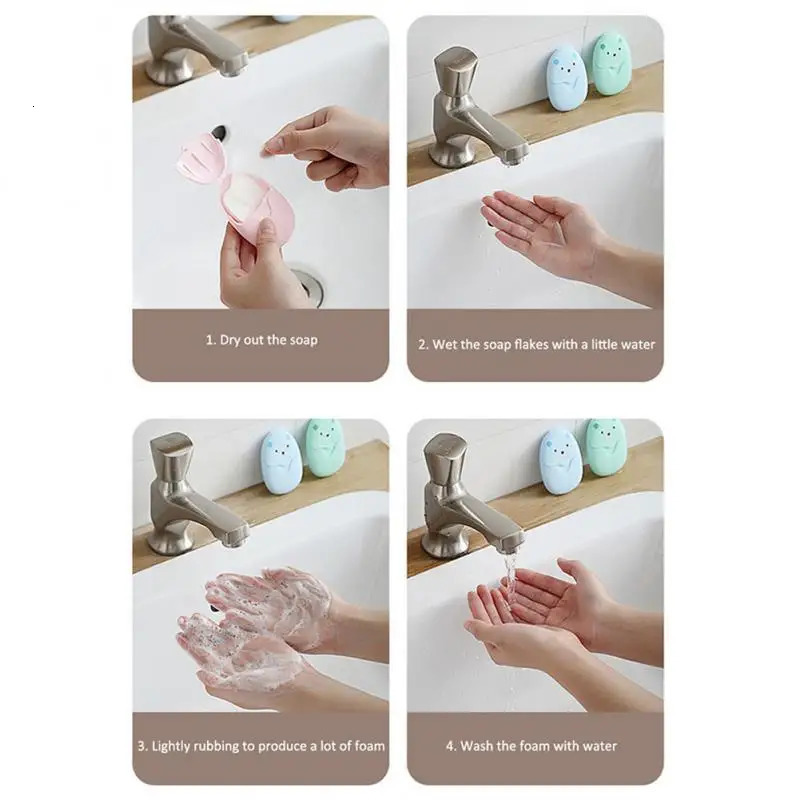 1~10PCS Portable Papers Soap Flowers Shape Disposable Papers Soap Sheets For Washing Hands Bath Kitchen Outdoor Travel Camping o240629